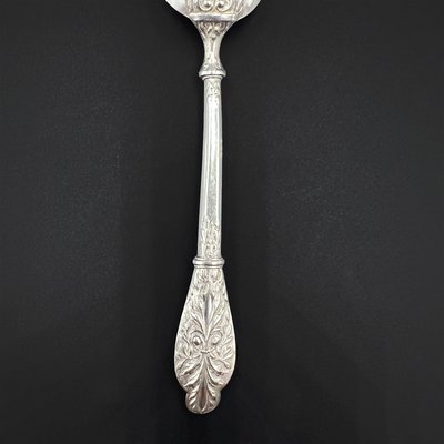 6 Cuillères à Soupe Empire Ravinet Et Cie - Métal Argenté, Décor Ciselé, Poinçon Orfèvre