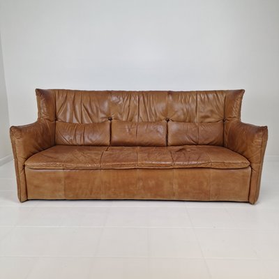 High Back Sofa in Cognac Leather by Gerard Van Den Berg for Montis