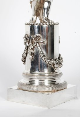 Antique Silver-Plated Three Light Cherub Figural Candelabras, 1880
