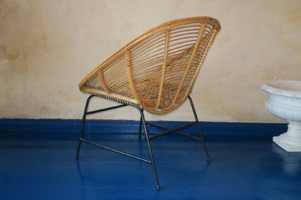 Mid-Century Pod Chair aus Bambus & Eisen, 1960er bei Pamono kaufen