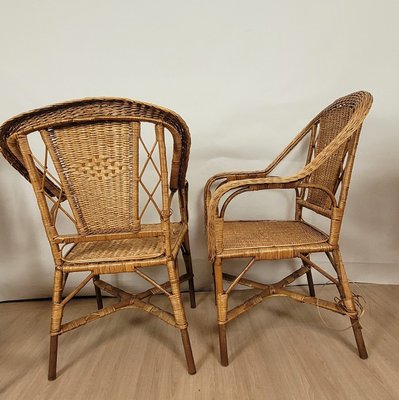 Living Room Mid Century Wicker Dining Chair WoW Baxton Studio Mid