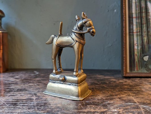 Brass Horse & Khandoba From The Deccan - 19th Century Brass Horse & Khandoba From The Deccan - 19th Century
