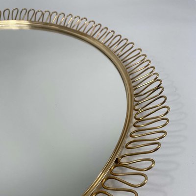Large Brass Loop Wall Mirror by Josef Frank, Sweden, 1950s