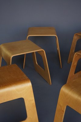 Vintage Plywood Benjamin Stools by Lisa Norinder for Ikea 1990s Set of 6 for sale at Pamono