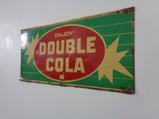 Tin Enjoy Double Cola Sign, USA, 1960s for sale at Pamono