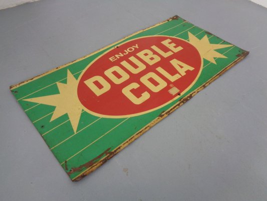 Tin Enjoy Double Cola Sign, USA, 1960s for sale at Pamono