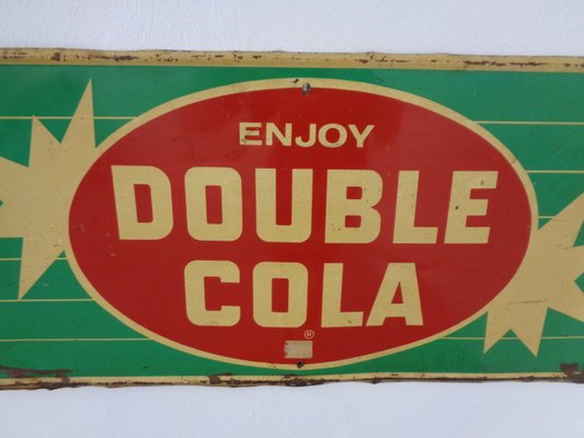 Tin Enjoy Double Cola Sign, USA, 1960s for sale at Pamono