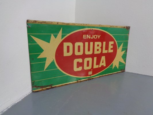 Tin Enjoy Double Cola Sign, USA, 1960s for sale at Pamono