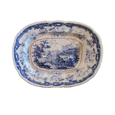 Blue and white serving platters hot sale