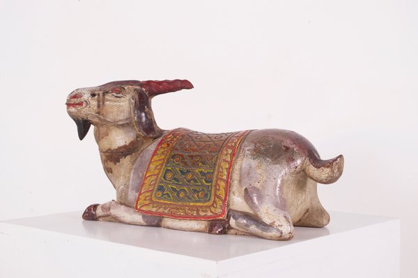 Painted Indian Nandi Bull Figurine From Rajasthan - Ca 1920 Painted Indian Nandi Bull Figurine From Rajasthan - Ca 1920