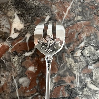 ル*ル様 French Sterling Silver Oyster Forkミ Antique Louis XV Style Oyster Forks in Silver, 1890s, Set of 12