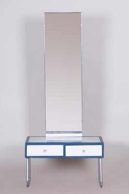Bauhaus Dressing Table with Mirror in Chrome & White Glass attributed to  Vichr a Spol., 1930s for sale at Pamono