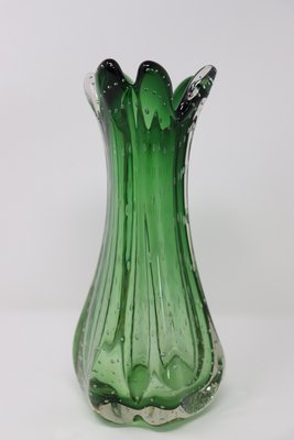 Italian Vase in Green Murano Art Glass, 1960s for sale at Pamono