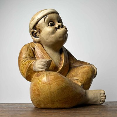 2 Figurines Japonaises Années 1950 - Tête Sur Ressort, Composition, Occasion Avec Défauts