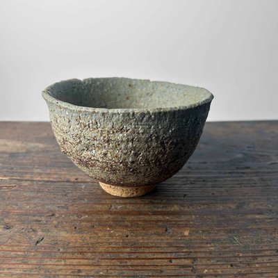 Shōwa Earthenware Organic Chawan 茶碗 Matcha Bowl, 1960s for