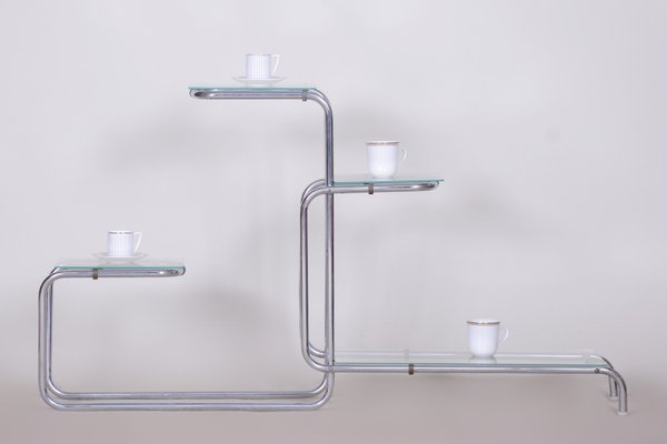 Bauhaus Blumenständer aus Chrom & Glas, 1930er bei Pamono kaufen