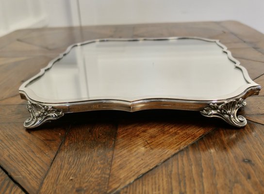 Versilbertes französisches Art Deco Spiegeltablett, 1920er bei Pamono kaufen