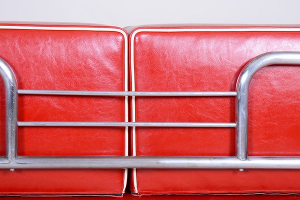 Bauhaus Leather Sofa attributed to Robert Slezak, 1930s for sale