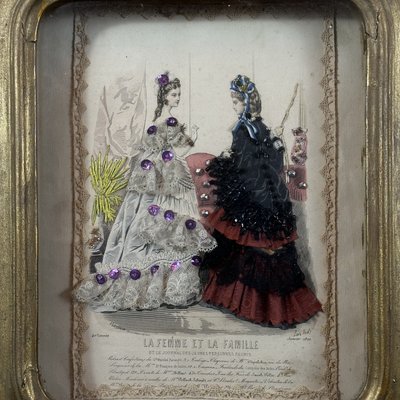 French Fashion Shadow Box Diorama La Femme Et La Famille, 1890s, Pigment  Print, Framed for sale at Pamono