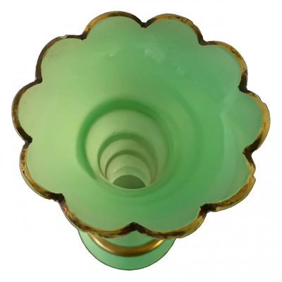 Green Opaline Snake Vase from Baccarat, France, 1880s for sale at