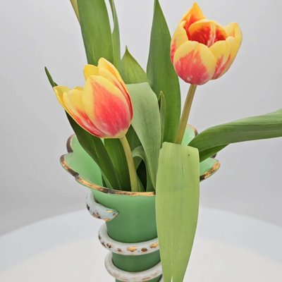 Green Opaline Snake Vase from Baccarat, France, 1880s for sale at
