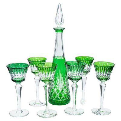 Set 4 Bicchieri In Cristallo Verde Lazaro – 600 Ml – Bordo Dorato – Vetro Senza Piombo – Regalo Elegante