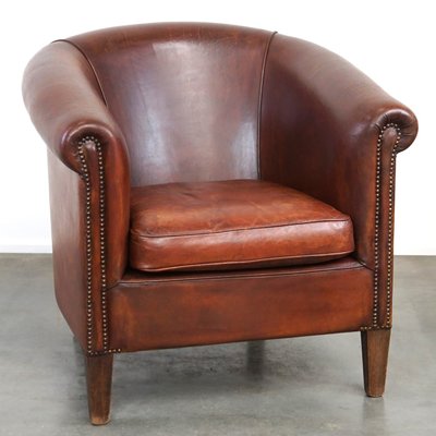 Sheepskin Leather Club Chair for sale at Pamono - Main Image