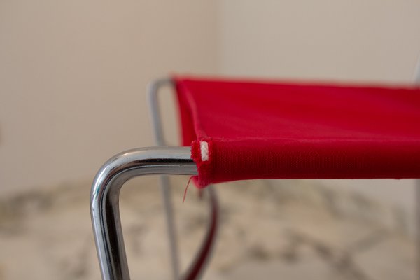 Vintage Red Delfina Chairs by Enzo Mari for Driade 1980 Set of 4 for sale at Pamono