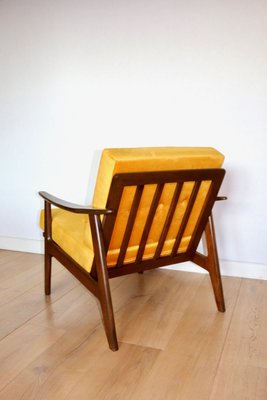 Mid-Century Yugoslavian Armchair in Golden Yellow for sale at Pamono