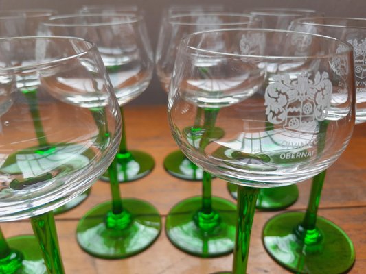 Vintage and Bohemian Two-Tone Alsatian Wine Glasses, Set of 10 for sale at  Pamono