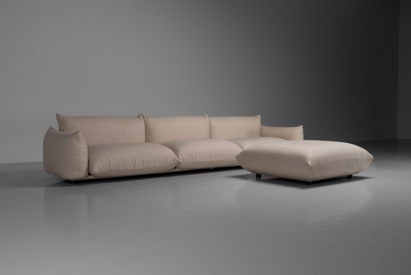 Sofa and Pouf by Mario Marenco for Arflex, Italy, 1971, Set Sofa and Pouf by Mario Marenco for Arflex, Italy, 1971, Set