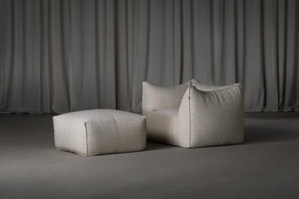 Set of Bambole Lounge Chair & Ottoman by Mario Bellini for B&B