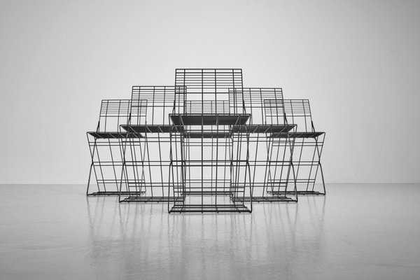 Zig Zag Wire Chairs by Gerrit Thomas Rietveld, 1970s, Set of