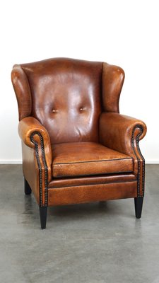 Sheepskin Leather Wingback Armchair