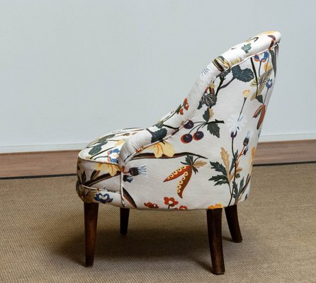 Wooden Legs Modern Floral Chair EROMMY Fabric Accent Chair, Modern