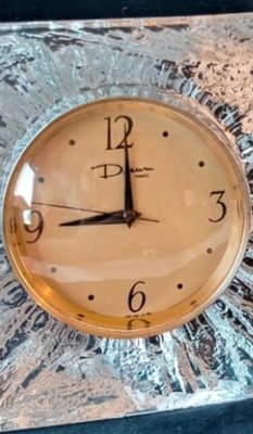 Daum Franceドームフランス ヴィンテージ クリスタル 置時計 Crystal Table Clock from Daum, France, 1950s for sale at Pamono
