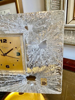 Daum Franceドームフランス ヴィンテージ クリスタル 置時計 Crystal Table Clock from Daum, France, 1950s for sale at Pamono