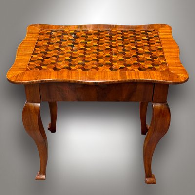 Baroque Inlaid Dining Table with Drawer, 1800s for sale at Pamono