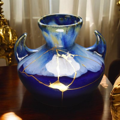 Kintsugi Art Deco Vase by Myriam Greff for sale at Pamono