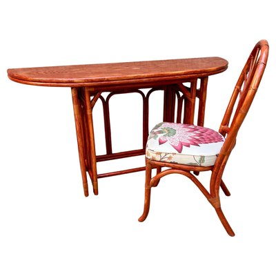 Table and Desk with Chair attributed to Maugrion for Roche Bobois France 1980s Set of 2