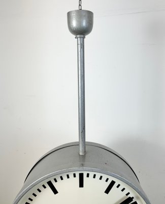 Huge Industrial Double Sided Railway Clock from Pragotron, 1960s