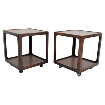 Mid-Century Side Tables with Wheels, 1960s, Set of for sale at