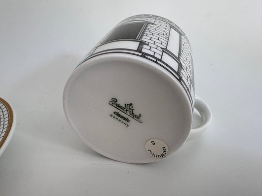 Coffee Cup and Saucer Palladiana by Piero Fornasetti for Rosenthal
