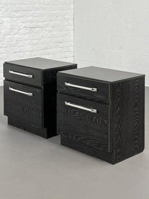Vintage Black and Chrome Bedside Tables Set of 2 for sale at Pamono