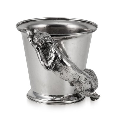 20th Century Italian Silver Plated Fox Wine Cooler by Franco