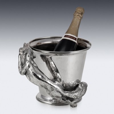 20th Century Italian Silver Plated Fox Wine Cooler by Franco