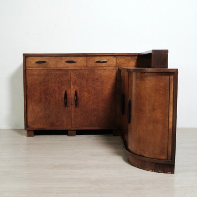 Rationalistisches Eck-Sideboard aus Holz, 1940er Jahre, 2er-Set bei Pamono kaufen