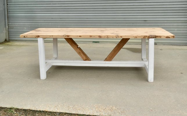 Large Rustic Pine Table 1970s