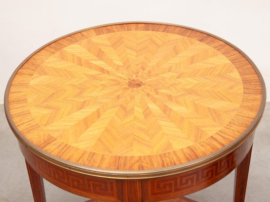 Art Deco Walnut in Marquetry Top Circular Bouillotte Coffee