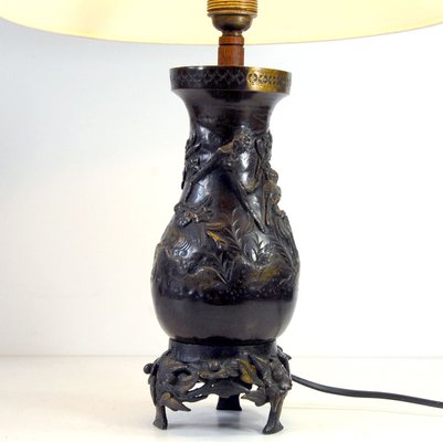 Antique Japanese Bronze Lamp, 1910s for sale at Pamono